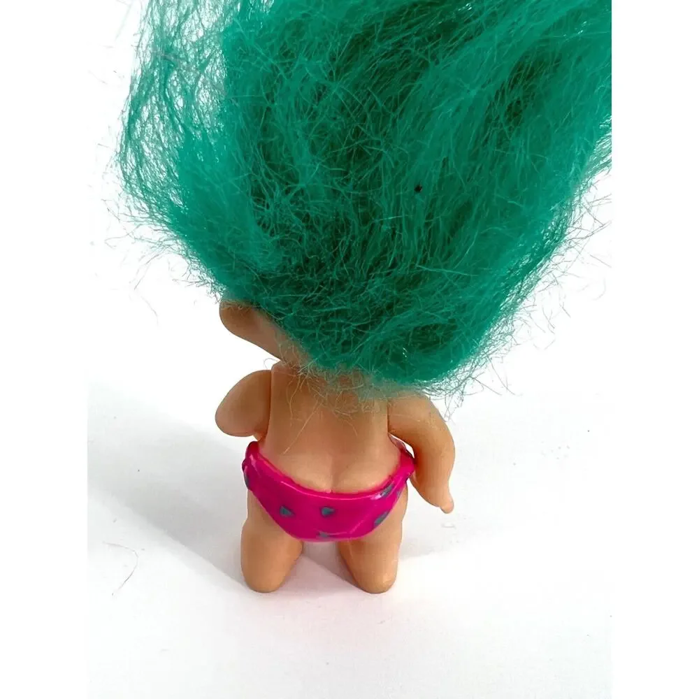 Vintage 1991 Applause Lucky Baby Troll Doll Green Hair